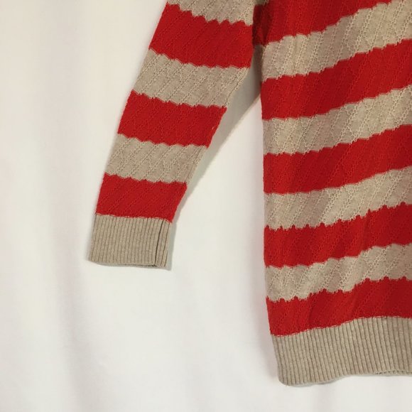 Madewell Lakeview Red/Cream Knit Sweater - Picture 4 of 9